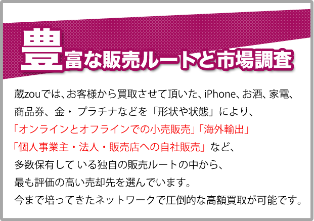 豊富な販売ルート